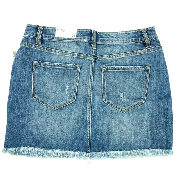 New KanCan Button Fly Fray Hem Skirt - Picture 3 of 6